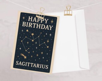 sagittarius  Birthday Card Funny Humour Greeting Card for Partner, Friend & Valentine Love Star Sign Celebration