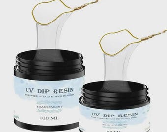 UV-Dip-Harz für Drahtblumen, nicht vergilbendes klares Epoxidharz-Kit, DIY Kunstschmuck, Gieß- und Beschichtungsharz für Handwerksprojekte