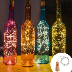 Wine Bottle Fairy Lights: LED Cork String Lights, Wedding Bar Decor