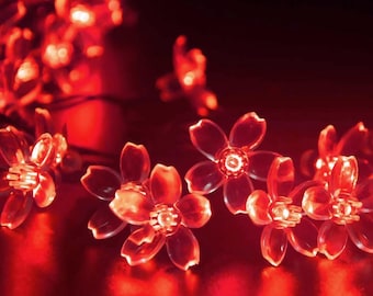Guirnalda de luces solares Sakura, luces de hadas impermeables, decoración para jardín