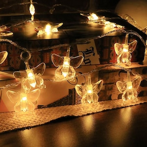 Butterfly Fairy LED String Lights: USB or Battery Powered