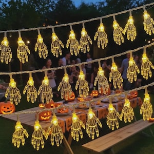 LED Mummy String Lights: Battery Powered Halloween Decor