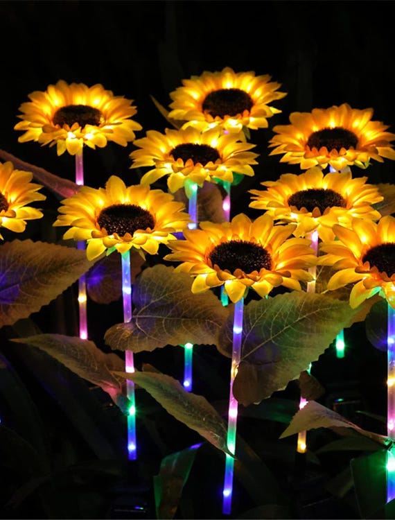 Luces Solares Led Exterior Jardin Decorativas 3 Luces Solares Decorativas De Girasol, Patio Al Aire Libre, Jardín Luces Solares Para Jardin