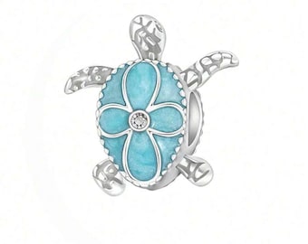 Sea Turtle Charm: Beaded Alloy Pendant, DIY Jewelry Making