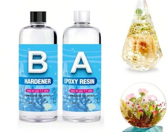 Crystal Clear Epoxidharz-Kit - Nicht vergilbend, blasenfrei für Kunsthandwerk
