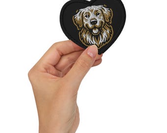 Golden Retriever Embroidered Patch – Cute Dog Iron-On/Sew-On Patch – Retriever Lover Gift