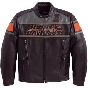 Blouson moto en cuir de vachette noir Screaming Eagle Rumble Harley Davidson pour homme avec double aération - Parfait pour les motards