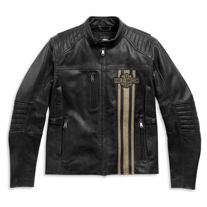 Blouson en cuir Harley Davidson pour homme à triple ventilation Passing Link II, veste d'équitation moto pour homme, cadeau parfait pour les motards et les motards
