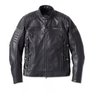 Harley-Davidson 120th Amalgam Triple Vent System pour hommes - Blouson moto en cuir pour homme - Blouson d'équitation en cuir