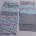 30 - 5 Inch Aqua and Gray Fabric Squares, Quilt Fabric, Charm Squares, Patchwork Squares, Quilt Making Kit, Gender Neutral Baby Fabric