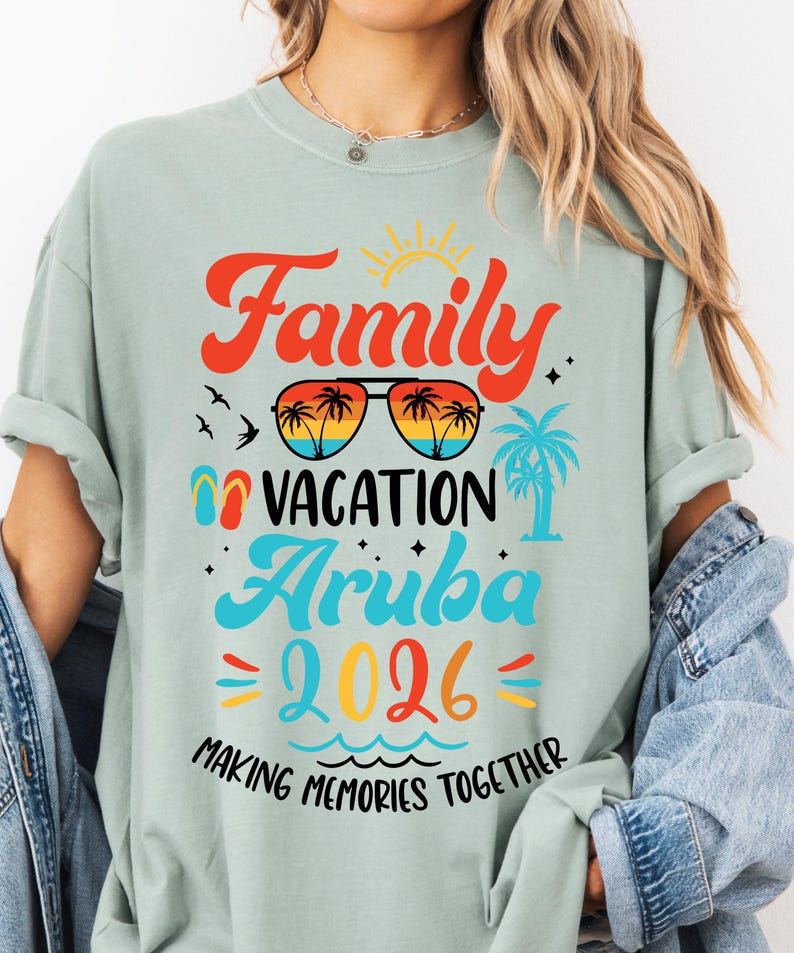 Family Vacation Aruba 2026 PNG SVG: Tropical Travel Memories Design ...