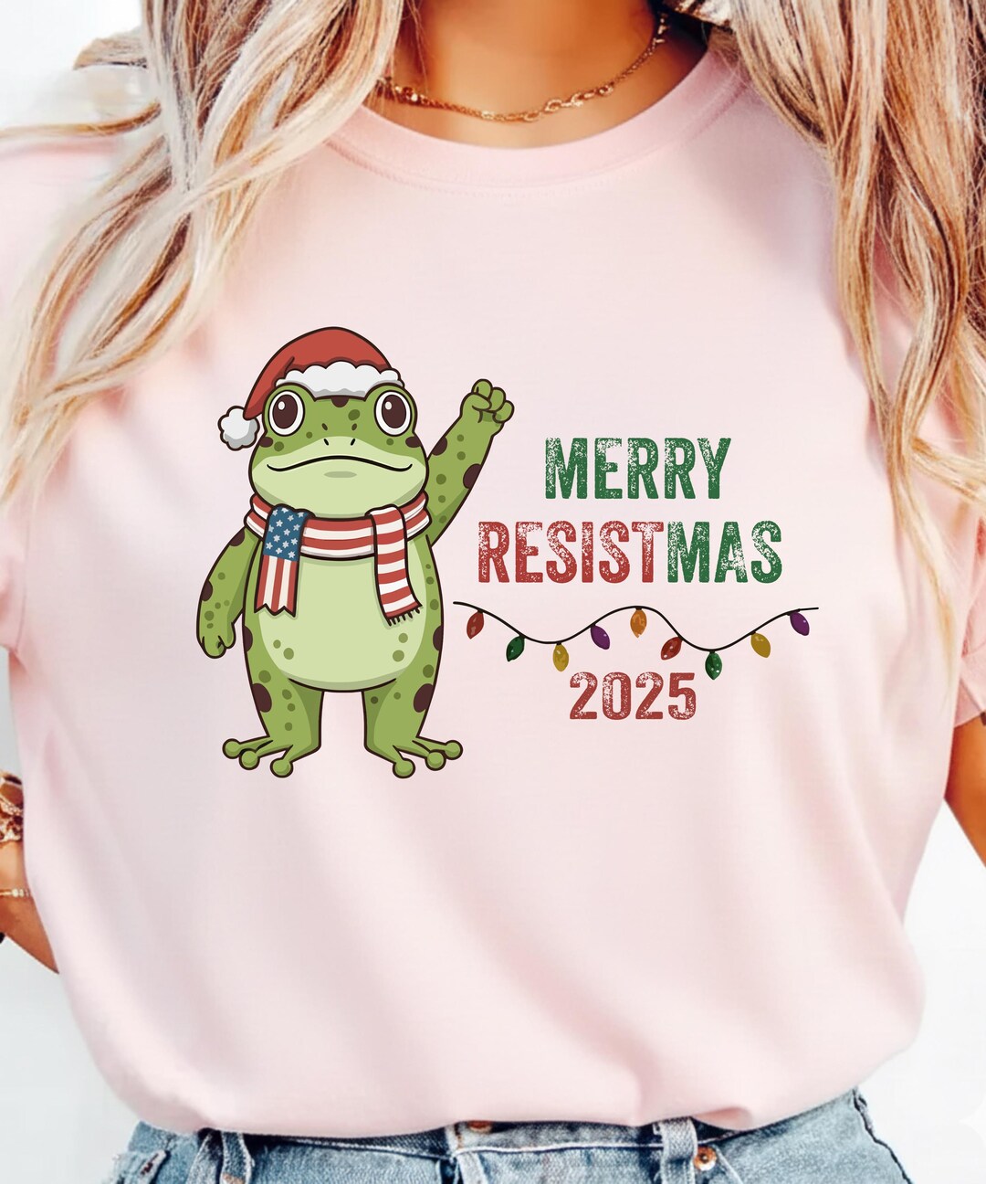 Resistmas Rabbit Merry Resistmas 2025 PNG SVG: Political Christmas Frog Art (digital ...