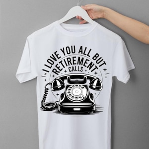Kocham was wszystkich, ale emerytura wzywa Svg, Png, Retro Design na prezenty i uroczystości dla emerytów, Śmieszna koszulka emerytalna SVG -