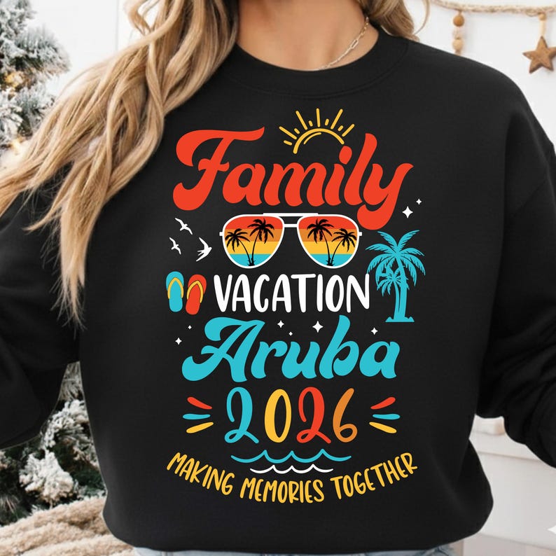 Family Vacation Aruba 2026 PNG SVG: Tropical Travel Memories Design ...