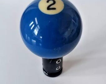 Pool Ball Gear Knob - blue spot 2 ball - Universal Fitment 8mm to 14mm diameter gear lever