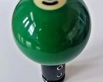 Pool Ball Gear Knob - green spot 6 ball - Universal Fitment 8mm to 14mm diameter gear lever