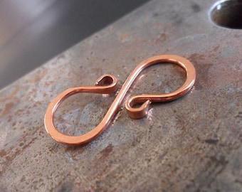 Hand Forged Double Hook Clasp, Sterling Silver, Copper, NuGold