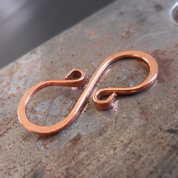 Double Hook Clasp Choose from Sterling Silver, Oxidized Sterling, Copper, Oxidized Copper or NuGold
