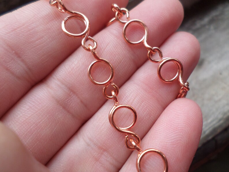 Small Handmade Loop Chain 7mm Chain/sold by the FT Etsy