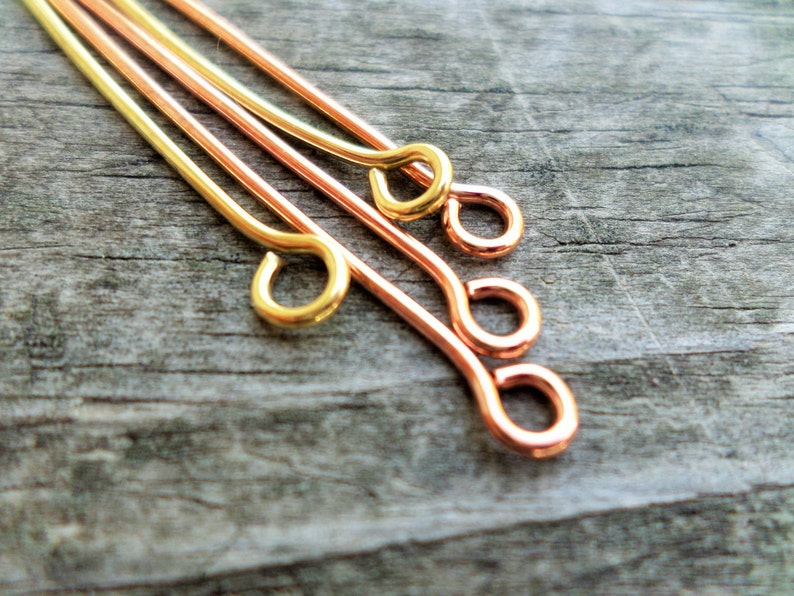 Eye Pins Handmade Choose From Copper Oxidized Copper Nugold Etsy