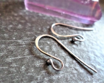 Sterling Silver Ball End Ear Wires Hand-forged