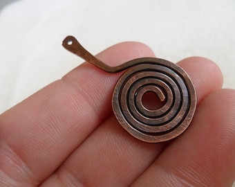 Swirl Pendant 35mm 2 pcs Choose from Copper, Oxidized Copper, NuGold or Sterling Silver