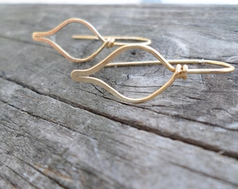 Copper, NuGold, Stainless Steel, or Sterling Silver Little Leaf Ear Wires, Earrings, My Original design