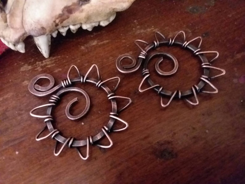 Limited Edition Artisan Components Shown in Oxidized Copper Hand forged 2pcs
