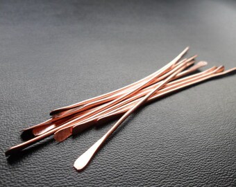 Double Paddle Pins in Sterling, Oxidized Sterlinh, Copper, Oxidized Copper or NuGold 16 Gauge 10pcs You pick size