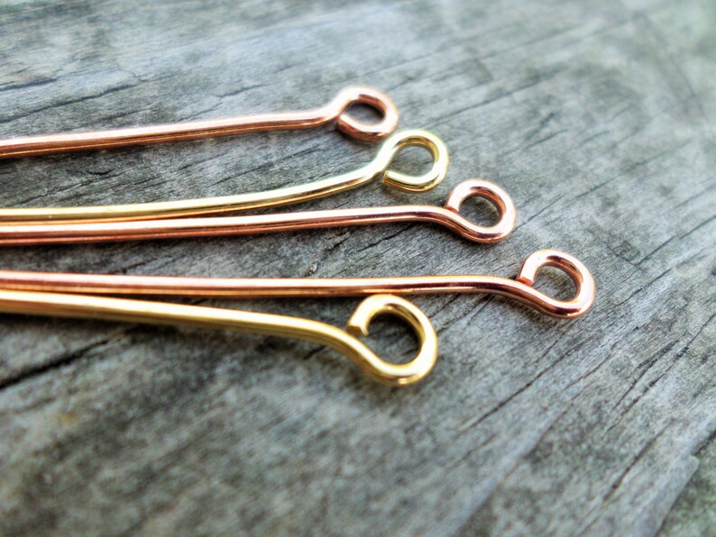 Eye Pins Handmade Choose From Copper Oxidized Copper Nugold Etsy