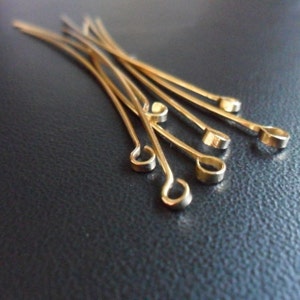 Flache Schleife Auge Pins Sterling Silber, Kupfer, oxidiertes Kupfer oder NuGold Messing 18g 25pcs Bild 4