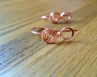 Swirl Loop Ear Wires Choose from Sterling Silver, Oxidized Sterling, Stainless Steel, Copper, Oxidized Copper or NuGold