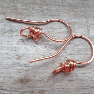 Artisan Series Thick Wrapped Ear Wires in Sterling, Oxidized Sterling, Copper, Oxidized Copper, Stainless or NuGold image 5