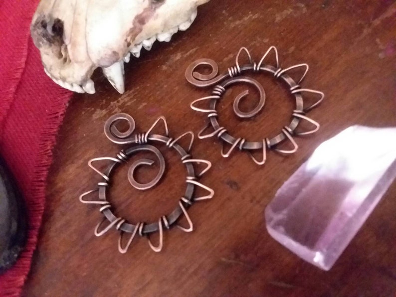 Limited Edition Artisan Components Shown in Oxidized Copper Hand forged 2pcs