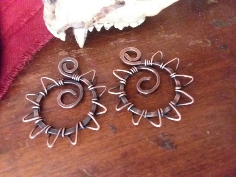Limited Edition Artisan Components Shown in Oxidized Copper Hand forged 2pcs