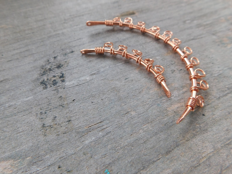 Curved Connector Bar With Loops 2pc Choose From Copper, Oxidized Copper ...