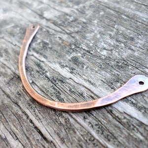 Curved Connector Bar 1 Pc Choose From Copper, Oxidized Copper, NuGold Brass, Sterling Silver or Oxidized Sterling