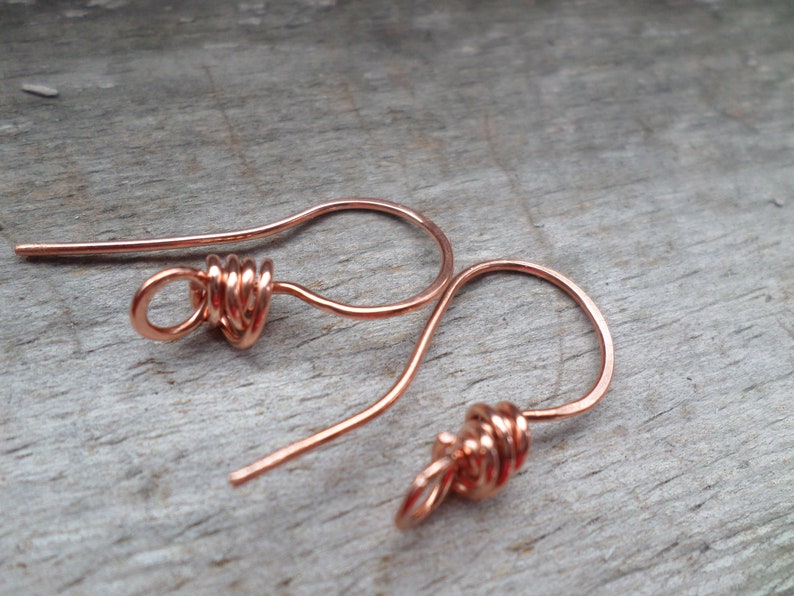 Artisan Series Thick Wrapped Ear Wires in Sterling, Oxidized Sterling, Copper, Oxidized Copper, Stainless or NuGold image 2