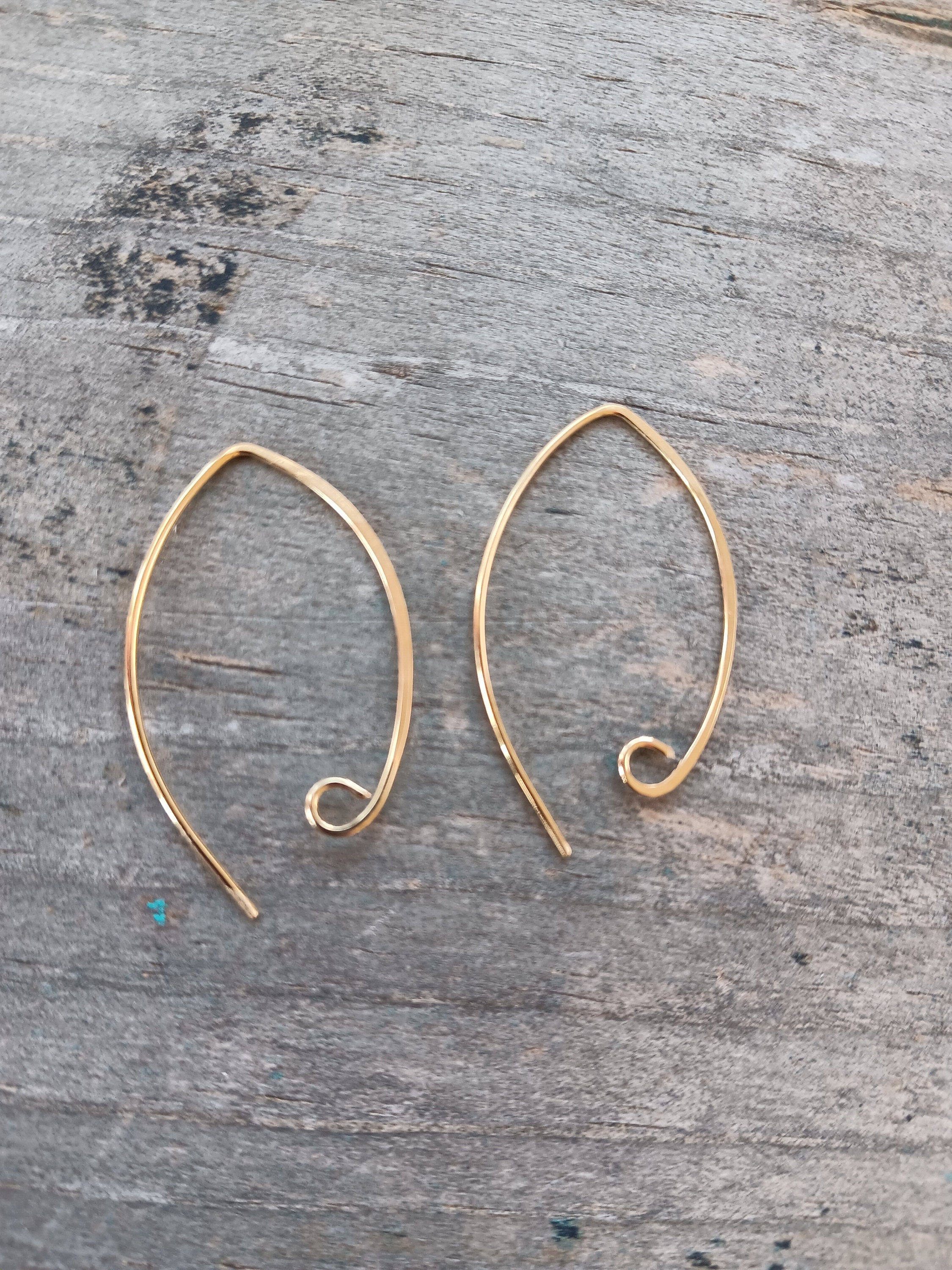 Elf Ear Wires Hand-forged, Sterling, Copper, Steel or Nugold