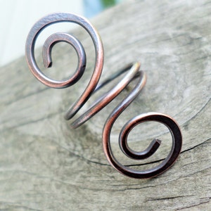 Open Swirl Ring, Sterling Silver, Copper, NuGold Bild 4