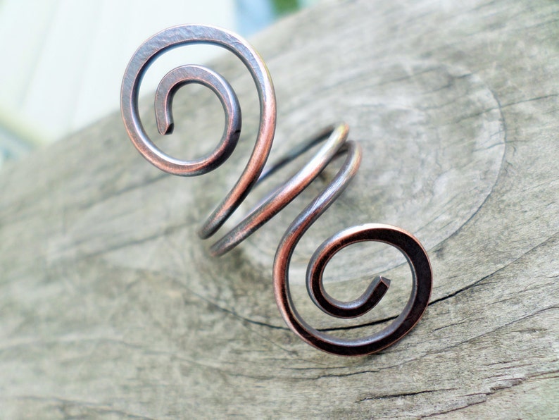 Open Swirl Ring, Sterling Silver, Copper, NuGold Bild 4