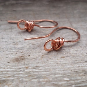 Artisan Series Thick Wrapped Ear Wires in Sterling, Oxidized Sterling, Copper, Oxidized Copper, Stainless or NuGold image 1