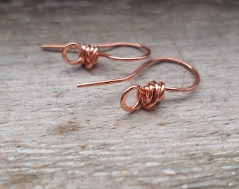 Artisan Series Thick Wrapped Ear Wires in Sterling, Oxidized Sterling, Copper, Oxidized Copper, Stainless or NuGold