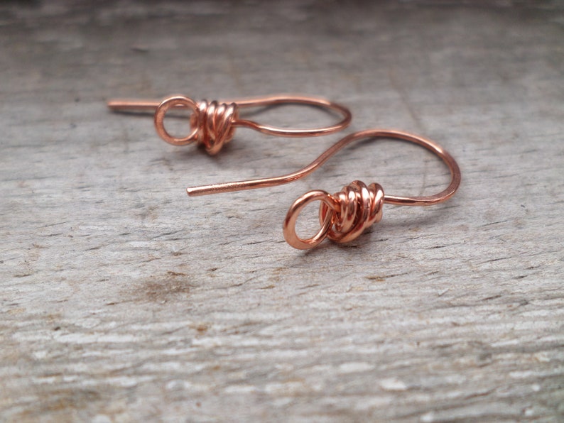 Artisan Series Thick Wrapped Ear Wires in Sterling, Oxidized Sterling, Copper, Oxidized Copper, Stainless or NuGold image 1