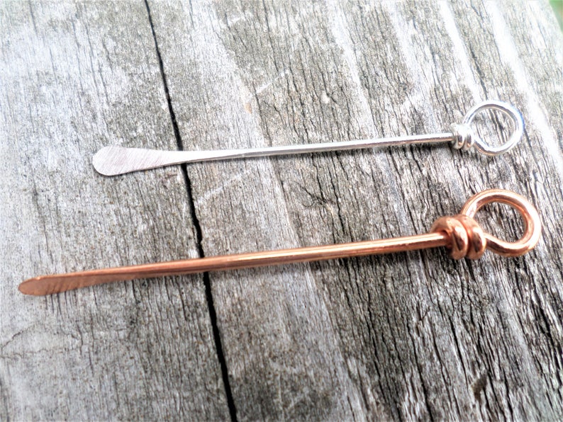 Copper Wrapped Loop Paddle Pins Choose from Sterling Silver Oxidized or NuGold Brass 20 Gauge 10pcs You pick size
