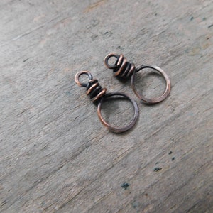 Hand Forged Rustic Hoops, Copper, NuGold, or Sterling image 6