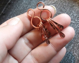 Graduated Earring Components in Copper, Oxidized Copper, NuGold or Sterling Silver 2pc set