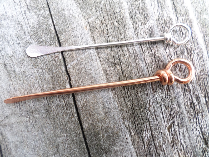 Copper Wrapped Loop Paddle Pins Choose from Sterling Silver Oxidized or NuGold Brass 20 Gauge 10pcs You pick size
