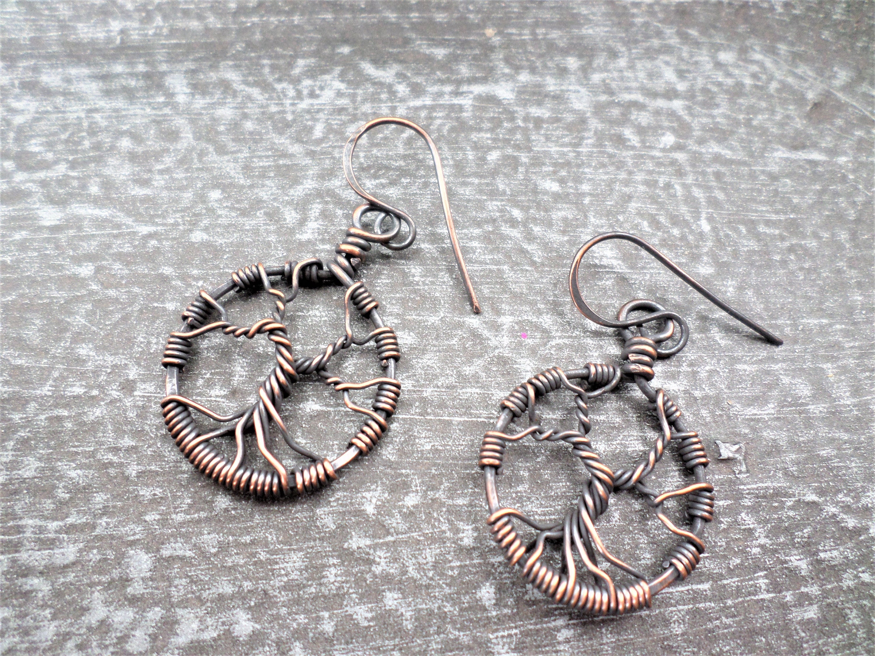 Tree of Life Earrings Choose From Copper Oxidized Copper - Etsy