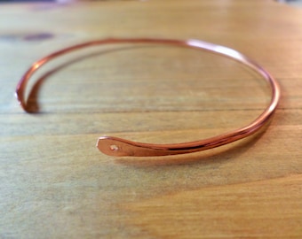 Bangle Bracelet Blank Choose From Sterling, Oxidized Sterling, Copper, Oxidized Copper, or NuGold Brass